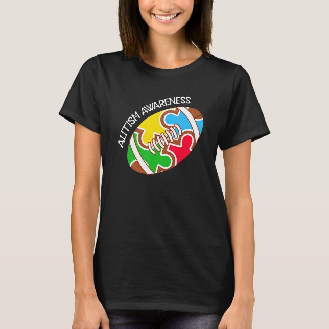 Autism Awareness Autism Support Men Women Football T-Shirt (Front)
