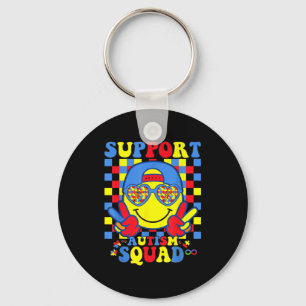 Autism awareness autism support squad family blue key ring