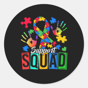 Autism Awareness Autism Support Squad Family Classic Round Sticker