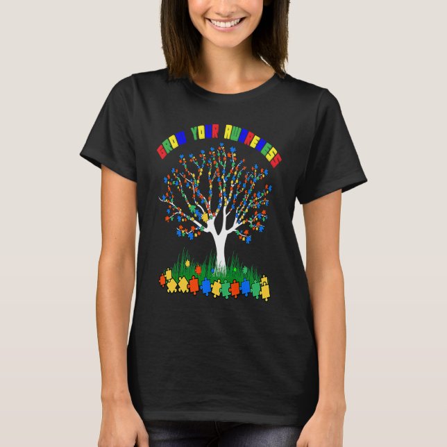 Autism Awareness Autism Tree  For Autism Kids & Me T-Shirt (Front)