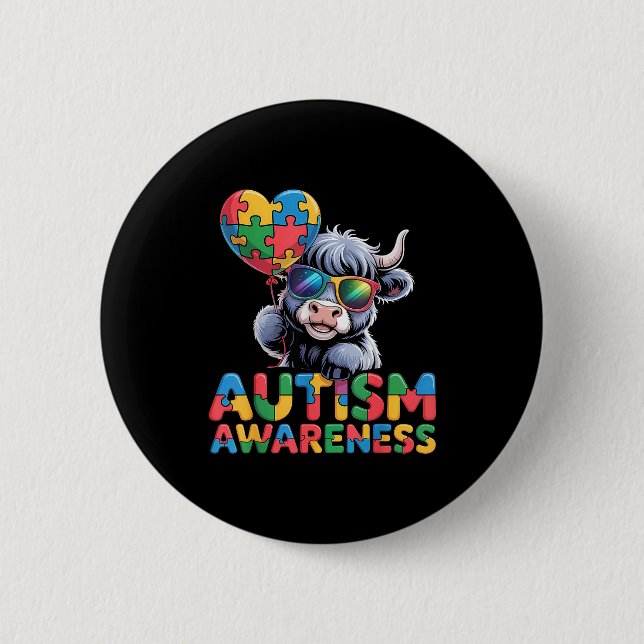Autism awareness autistic  6 cm round badge (Front)
