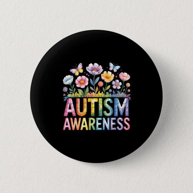 Autism awareness autistic  6 cm round badge (Front)