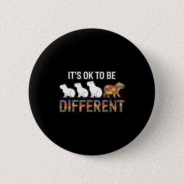 Autism awareness autistic  6 cm round badge (Front)
