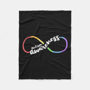 Autism Awareness Autistic Acceptance Rainbow Infin Fleece Blanket