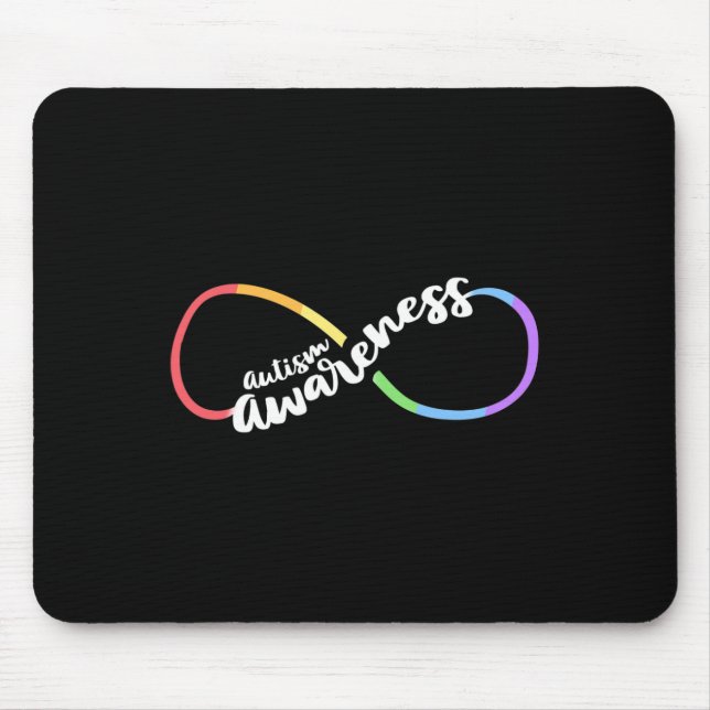 Autism Awareness Autistic Acceptance Rainbow Infin Mouse Mat (Front)