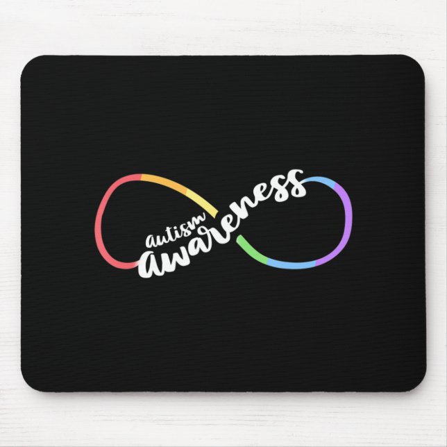 Autism Awareness Autistic Acceptance Rainbow Infin Mouse Mat (Front)