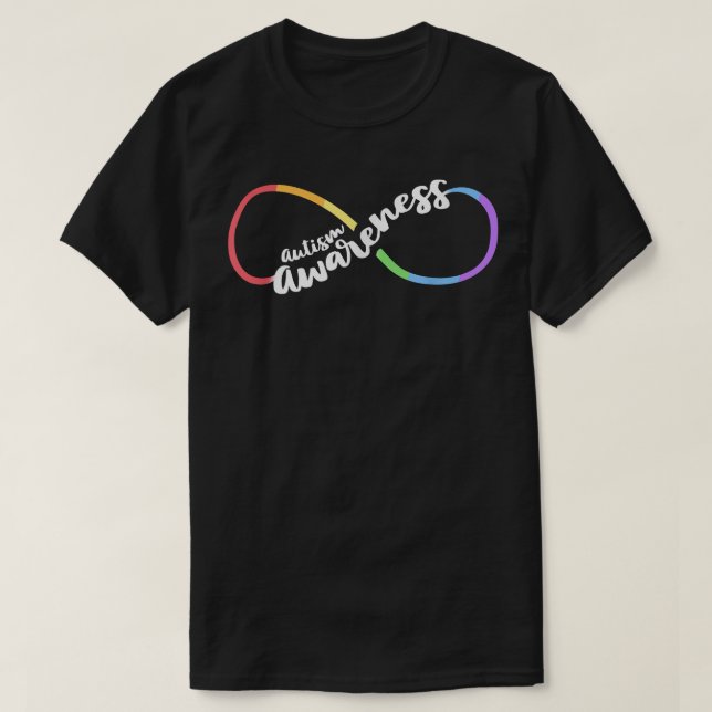 Autism Awareness Autistic Acceptance Rainbow Infin T-Shirt (Design Front)
