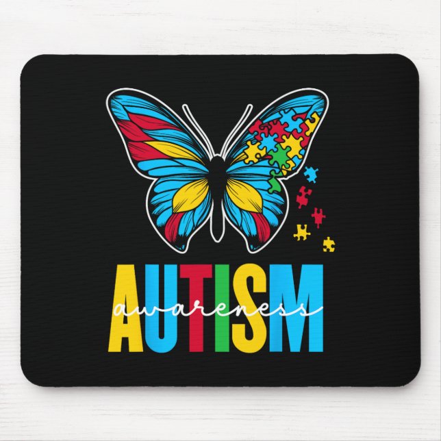Autism Awareness Autistic Autist Autists Support A Mouse Mat (Front)