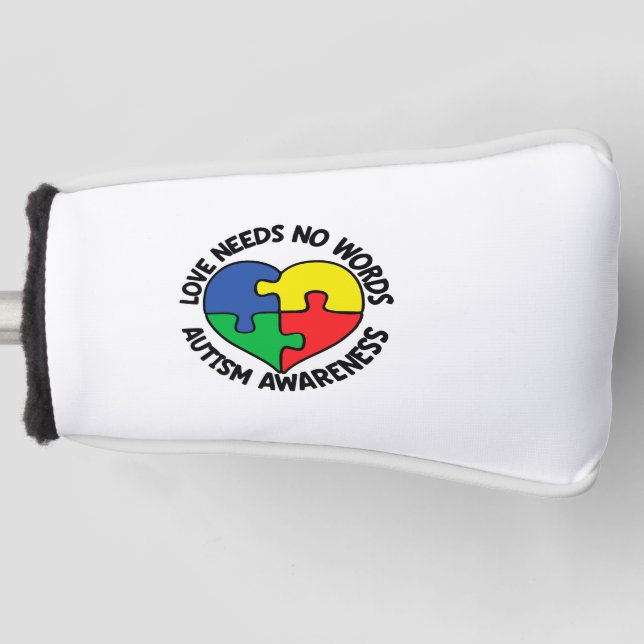 Autism Awareness Autistic Caregiver Golf Head Cover (Front)