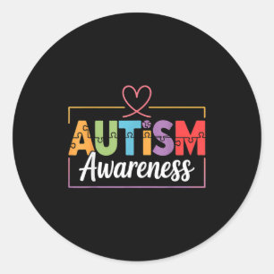 Autism awareness autistic classic round sticker