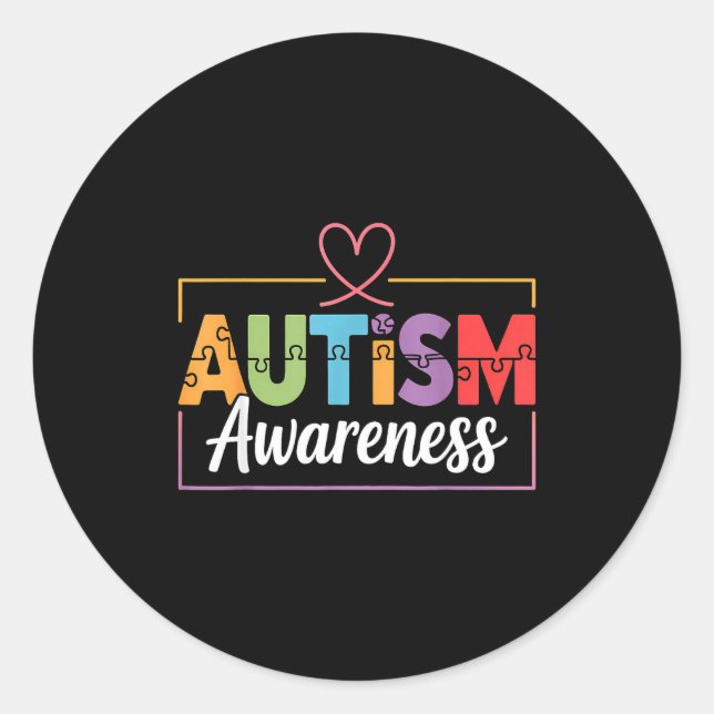 Autism awareness autistic  classic round sticker (Front)