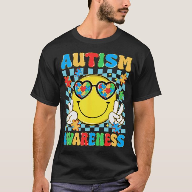 Autism Awareness Autistic Puzzle Accept T-Shirt (Front)