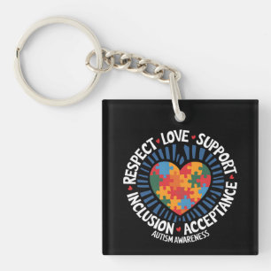 Autism Awareness Autistic Respect Love Support Key Ring
