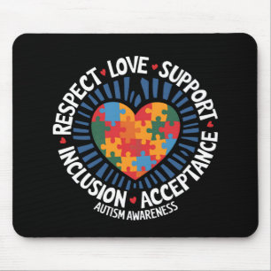 Autism Awareness Autistic Respect Love Support Mouse Mat