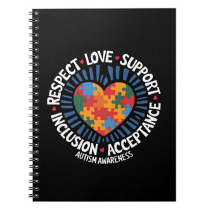 Autism Awareness Autistic Respect Love Support Notebook