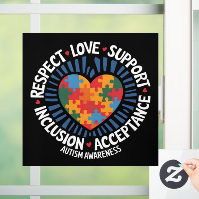 Autism Awareness Autistic Respect Love Support Window Cling (Home)