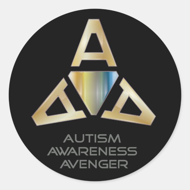 Autism Awareness Avenger Logo Stickers (Front)