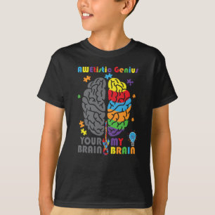 Autism Awareness Awetistic Genius Brain Autistic T-Shirt