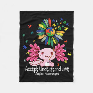 Autism awareness , axolotl lovers T-Shirt134 Fleece Blanket