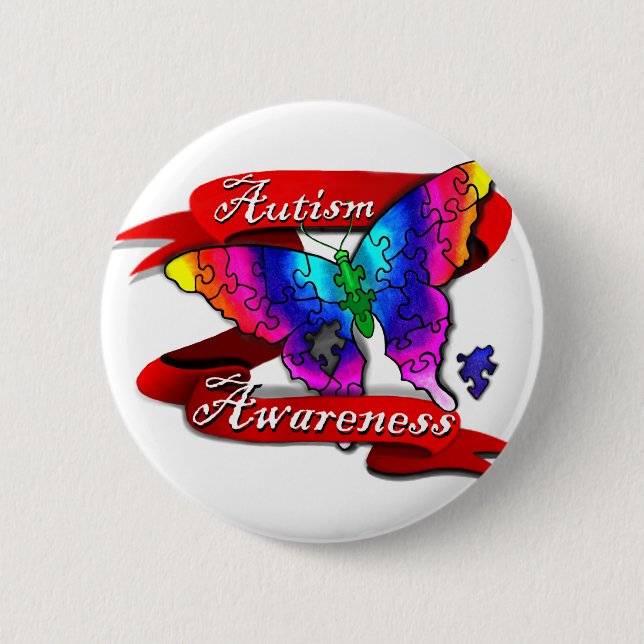 Autism Awareness Banner 6 Cm Round Badge (Front)