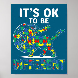 Autism awareness baseball cat it's to be different poster