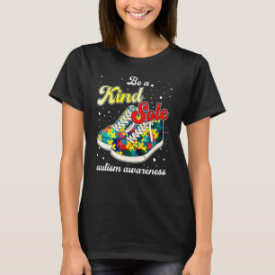 Autism Awareness Be A Kind Sole Puzzle Pieces T-Shirt