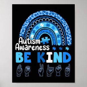 Autism Awareness Be Kind ASL Hand Sign Language