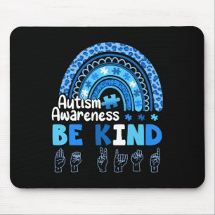 Autism Awareness Be Kind Asl Hand Sign Language  Mouse Mat