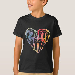 Autism Awareness Be Kind ASL Heart Anti Bullying T-Shirt