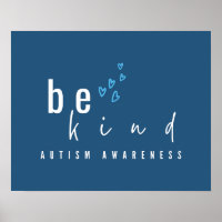 autism awareness be kind blue hearts modern