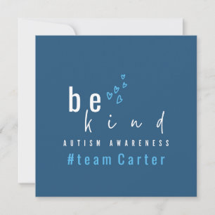 autism awareness be kind blue #team name custom  invitation