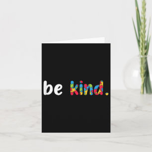 Autism Awareness Be Kind Colourful Puzzle Pieces Card
