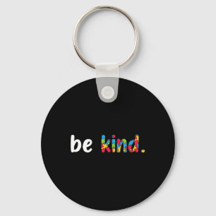 Autism Awareness Be Kind Colourful Puzzle Pieces Key Ring