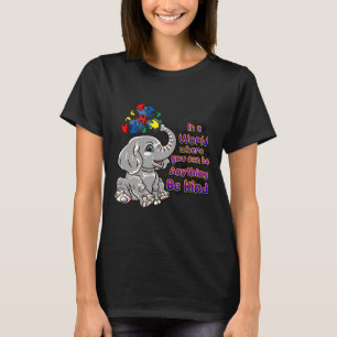 Autism Awareness Be Kind Elephant Puzzle Teacher M T-Shirt