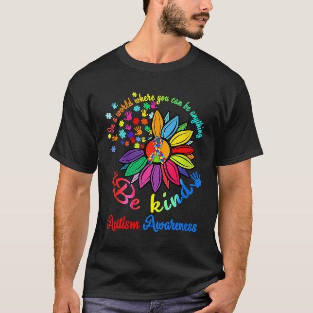 Autism Awareness   Be Kind Puzzle Heart Kindness T-Shirt (Front)