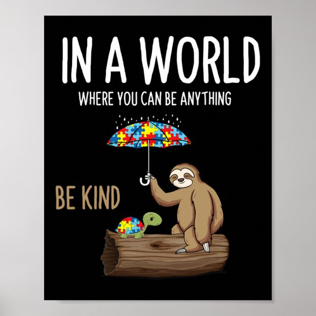 Autism Awareness Be Kind Special Education Teacher Poster (Front)