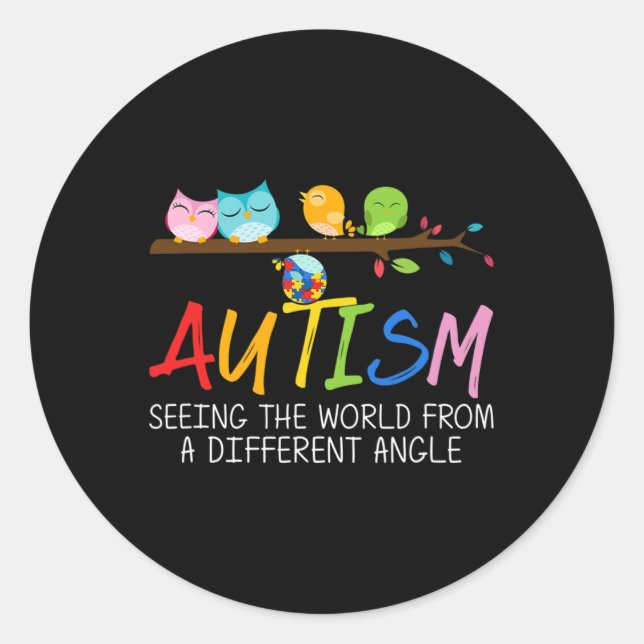 Autism Awareness Bird Classic Round Sticker (Front)