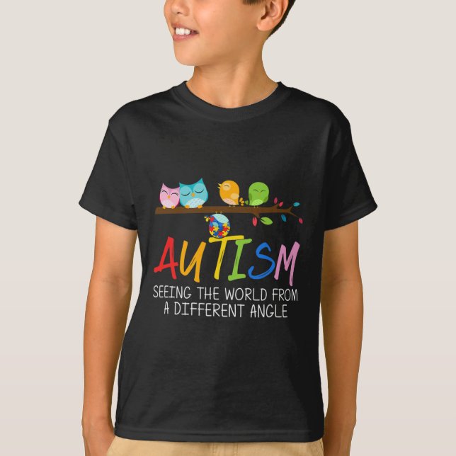 Autism Awareness Bird T-Shirt (Front)