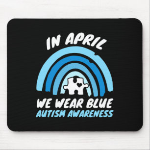 Autism Awareness Blue April Love Autistic Support Mouse Mat