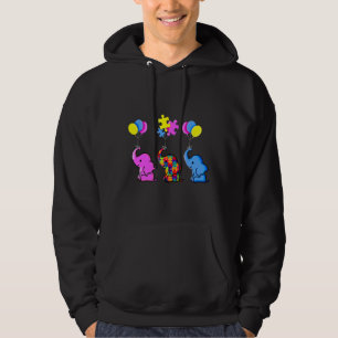Autism Awareness Blue Elephant Hoodie