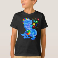 Autism Awareness Blue Month Blue Dinosaur T Rex