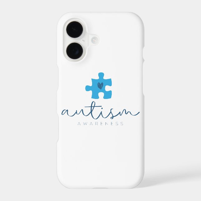 autism awareness blue puzzle piece heart  (Back)