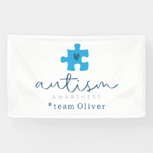 autism awareness blue puzzle piece #team name  banner