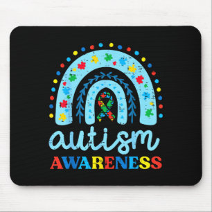 Autism Awareness Blue Rainbow Ribbon Asd Boys Kids Mouse Mat
