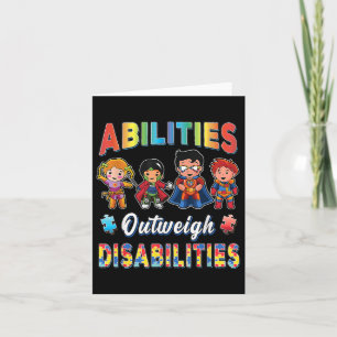 Autism Awareness Boy Abilities Outweigh Disabiliti Card