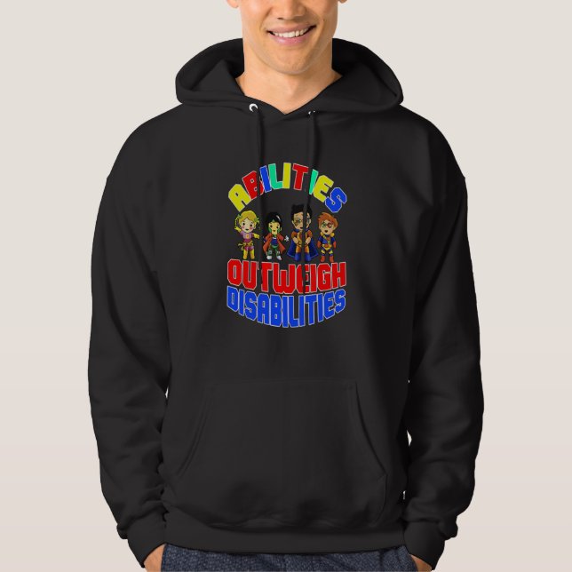 Autism Awareness Boy Abilities Outweigh Disabiliti Hoodie (Front)