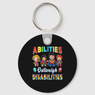 Autism Awareness Boy Abilities Outweigh Disabiliti Key Ring