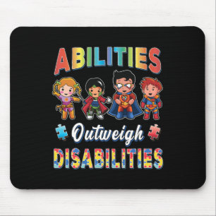 Autism Awareness Boy Abilities Outweigh Disabiliti Mouse Mat