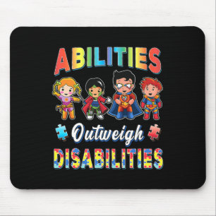 Autism Awareness Boy Abilities Outweigh Disabiliti Mouse Mat