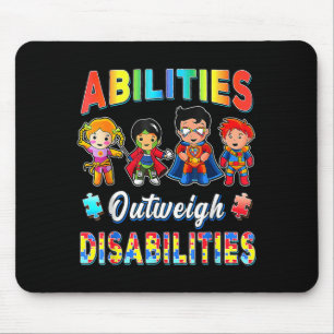 Autism Awareness Boy Abilities Outweigh Disabiliti Mouse Mat